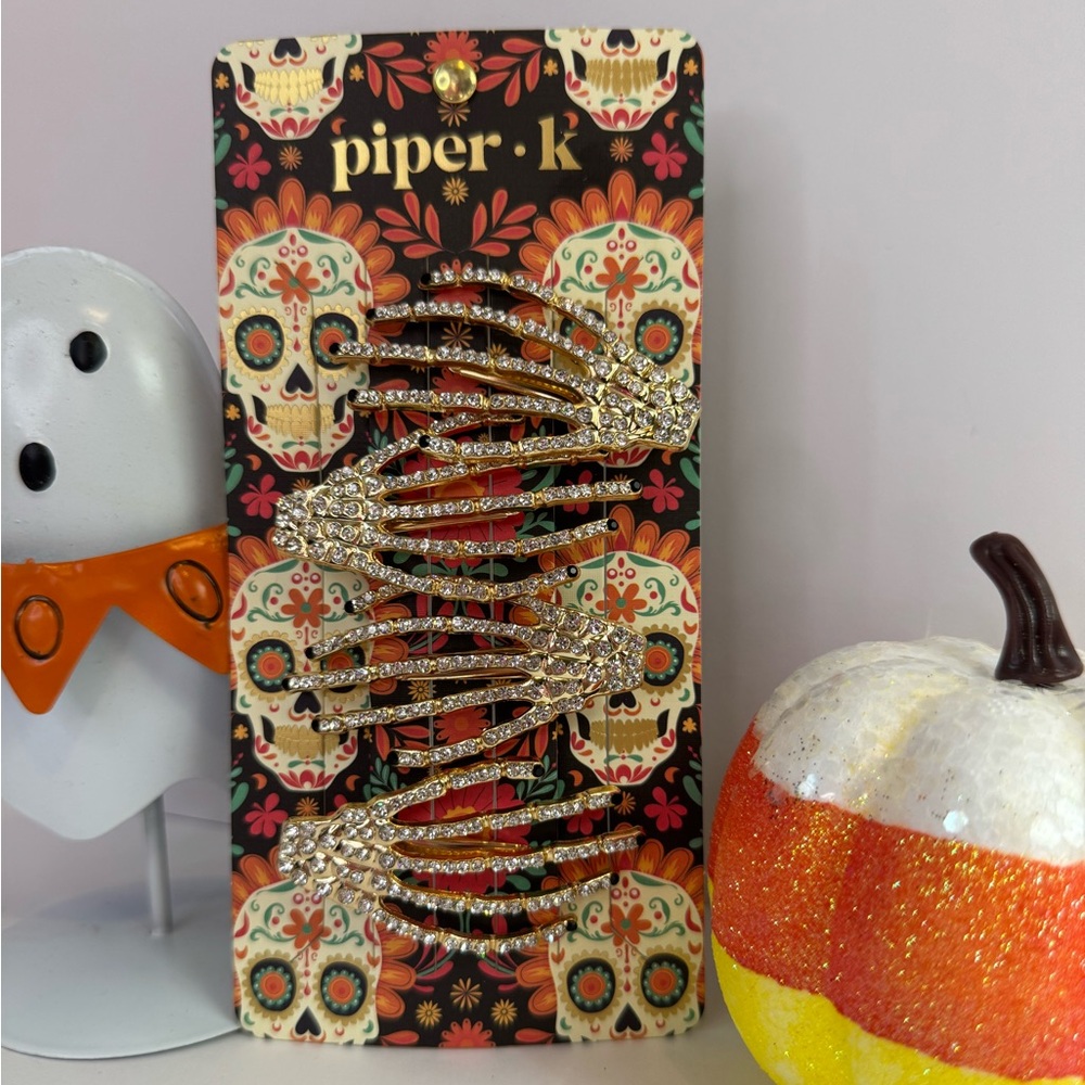 Piper K Blingy Skeleton Hand Hair Clips